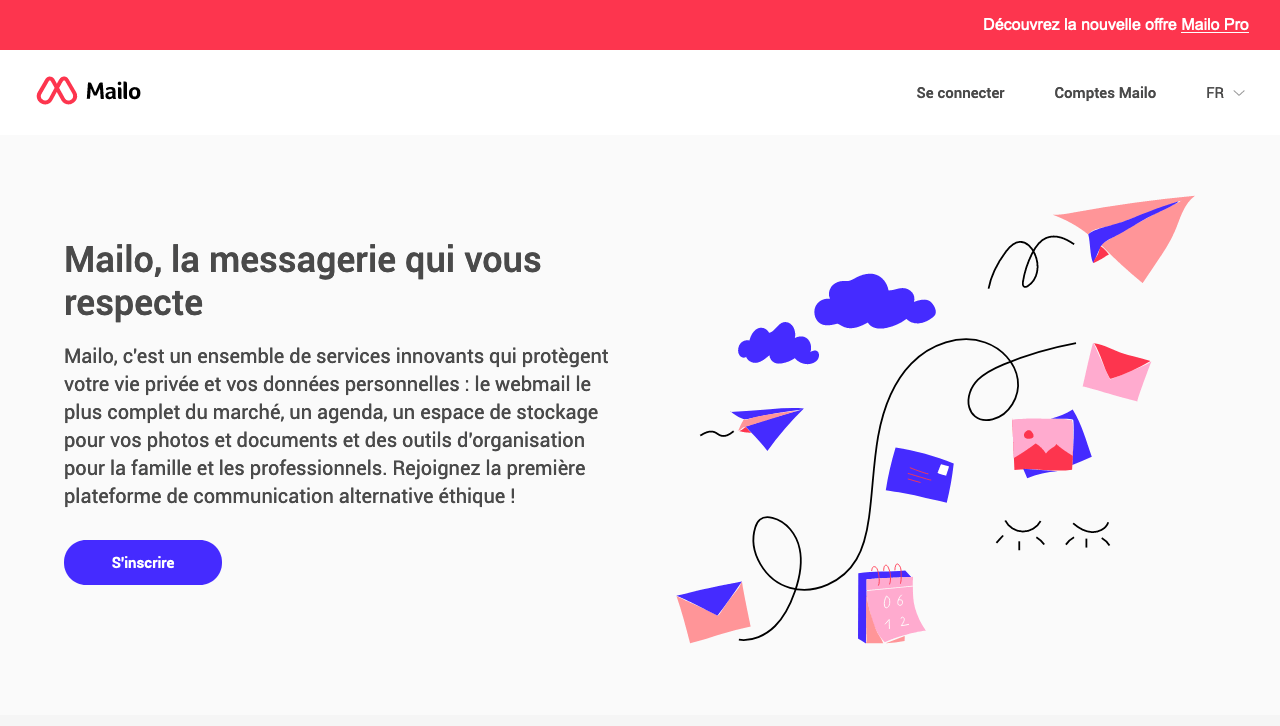 Redesign de la page de la page d'accueil de Mailo